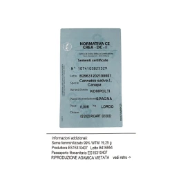 KOMOFEM - SEMI DI CANAPA VARIETA' KOMPOLTI SELEZIONE FEMMINIZZATA CE | 5 gr. - 250 semi circa