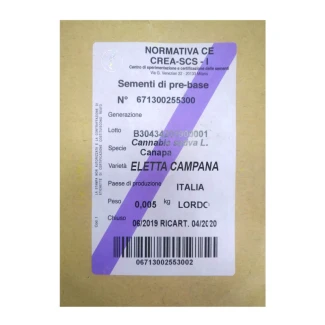 SEMI DI CANAPA VARIETA' ELETTA CAMPANA CE | 0,500 Kg